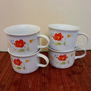 Set of 4 Vintage Hearthside Soup Mugs Bake N Serve - Japan